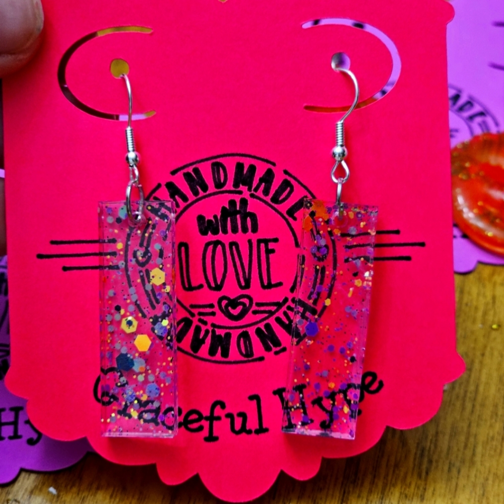 Custom glitter earrings